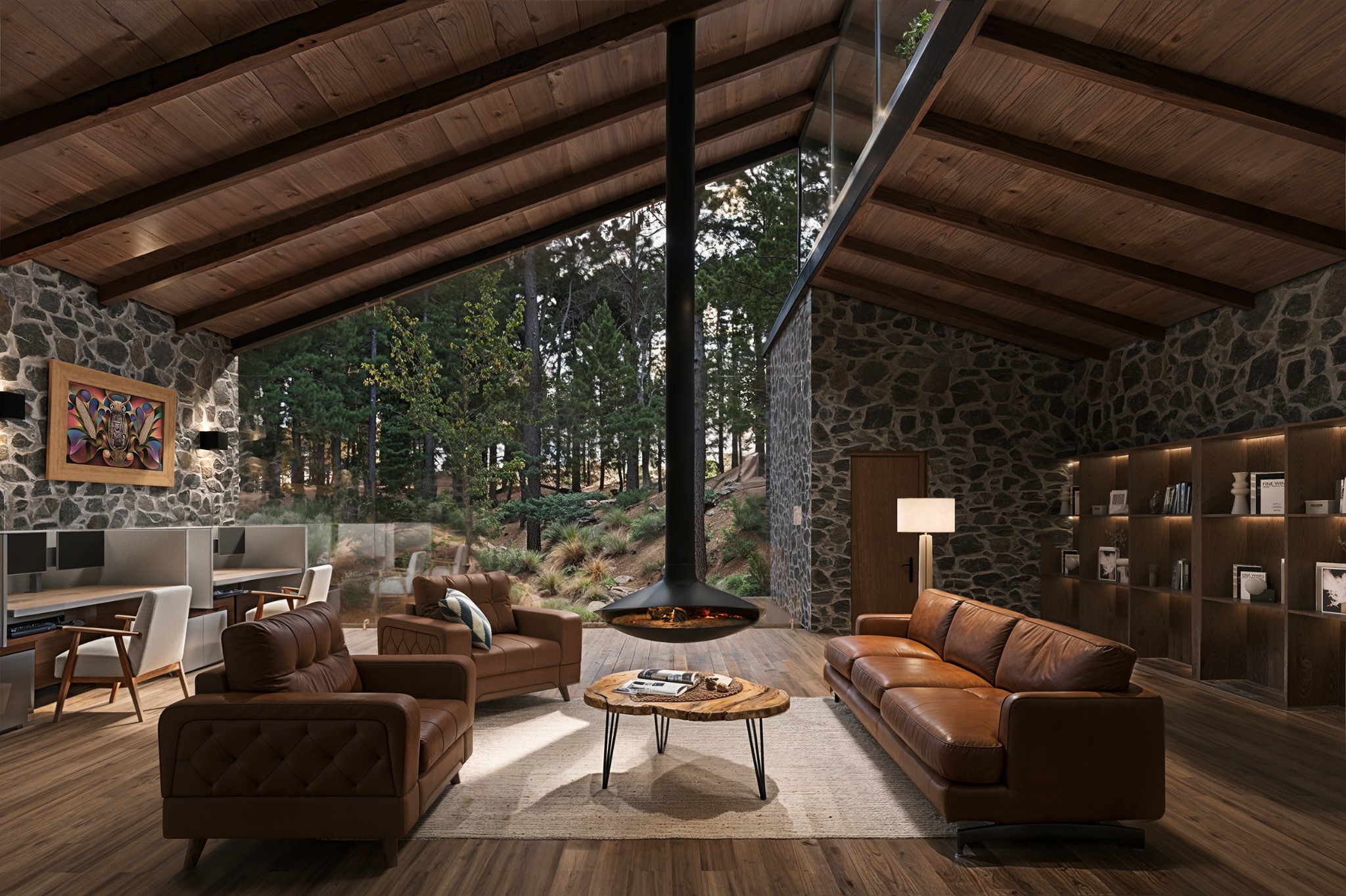 Casa Club Ávalon — sala y espacio interior